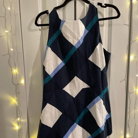 Ann Taylor Navy and White Geometric Dress - Picture 1 of 3